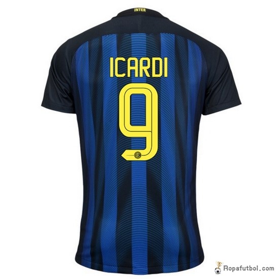 Camiseta Inter de Milán Replica Primera Ropa Icardi 2016/17 Marino Azul